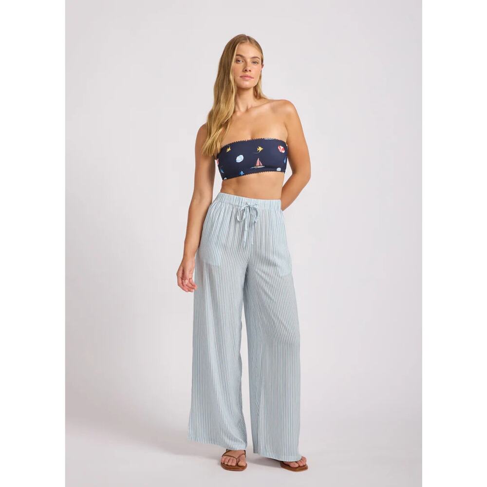 Seafolly Beachedit Wide Leg Pant - Powder Blue NWT 8 10
